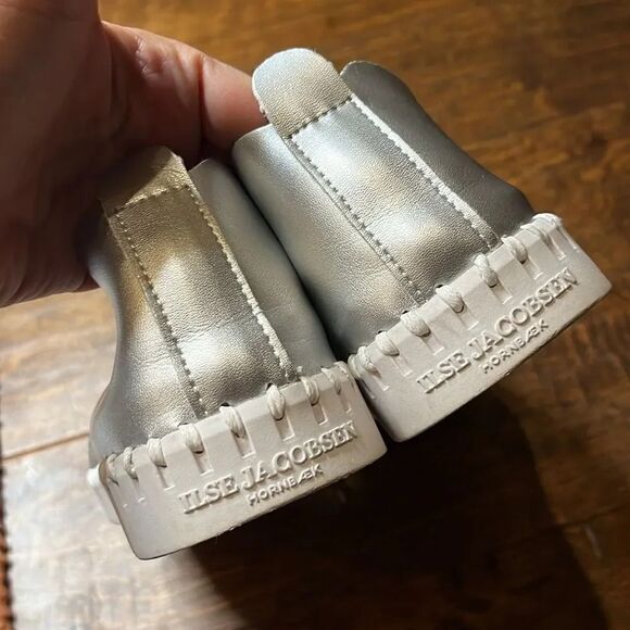 ILSE JACOBSEN TULIP SLIP-ON FLATS - METALLIC Silver, size 10.5-11! - Picture 6 of 8